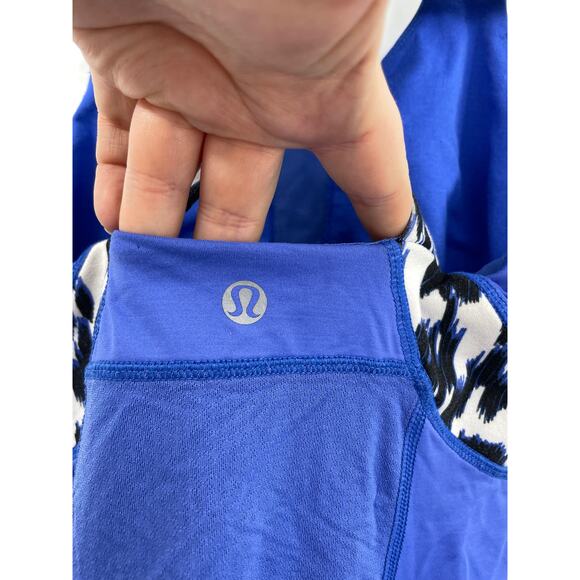 Lululemon Top Womens 4 Tank Push Your Limits Blue Sprinkler Ikat Racerback Yoga - Picture 4 of 4